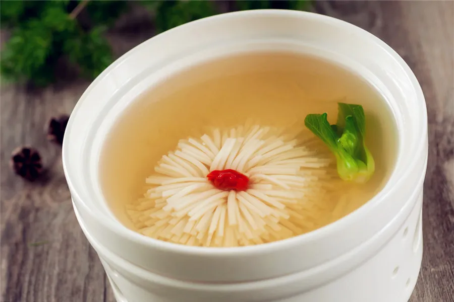 Food carving - Chrysanthemum Mushroom Tofu