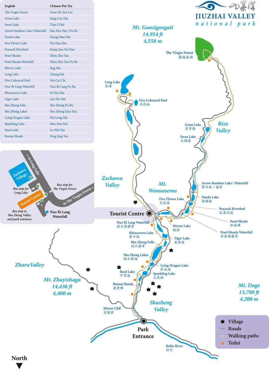 JiuzhaiValle  travel map
