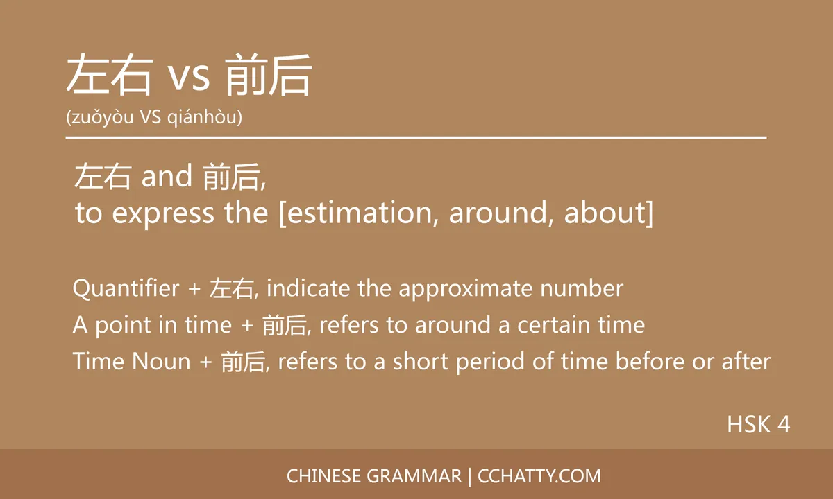 左右 vs 前后 Quantifier - Chinese Grammar - Cchatty