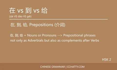 在 vs 到 vs 给 Preposition - Chinese Grammar - Cchatty