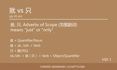就 vs 只 Adverb - Chinese Grammar - Cchatty