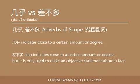 几乎 vs 差不多 Adverb - Chinese Grammar - Cchatty