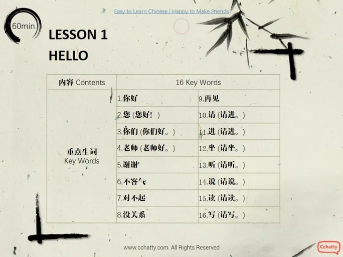 (PDF) lesson 1 hello 你好