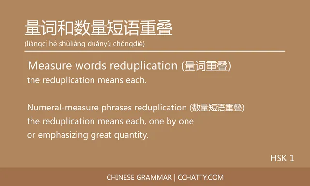 量词和数量短语重叠 (Measure word and numeral-measure phrases redup...