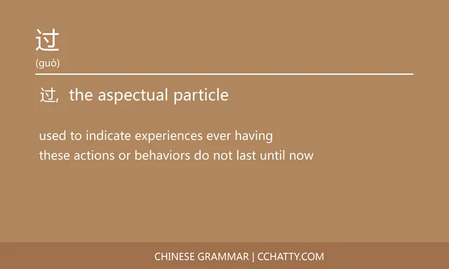 过 (structural particle) - Chinese Grammar - Cchatty