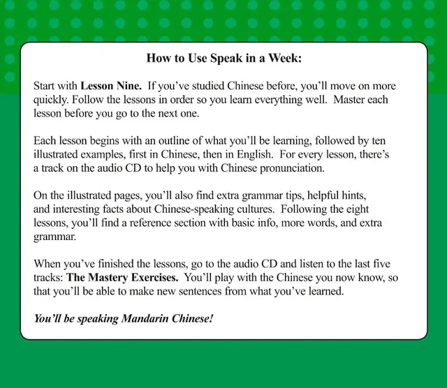 (PDF) Speak in a Week!: See, Hear, Say and Learn Mandarin...