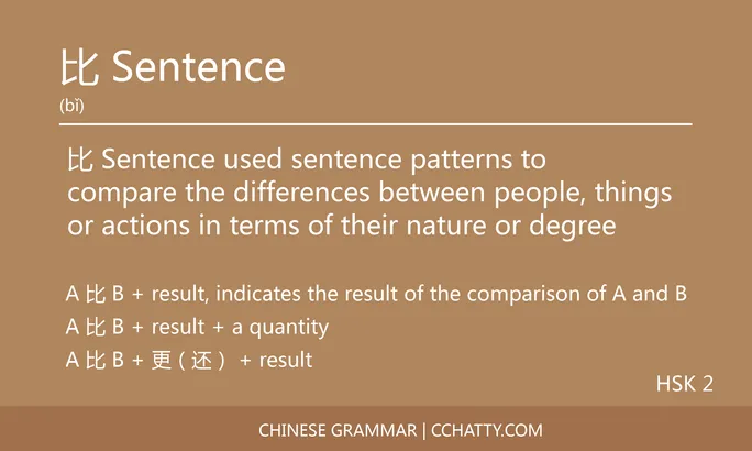 比 Sentence, Preposition - Chinese Grammar - Cchatty