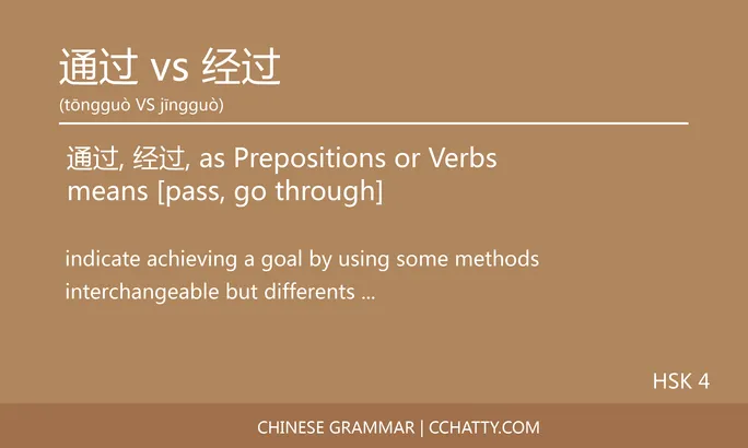 通过 vs 经过 Preposition - Chinese Grammar - Cchatty