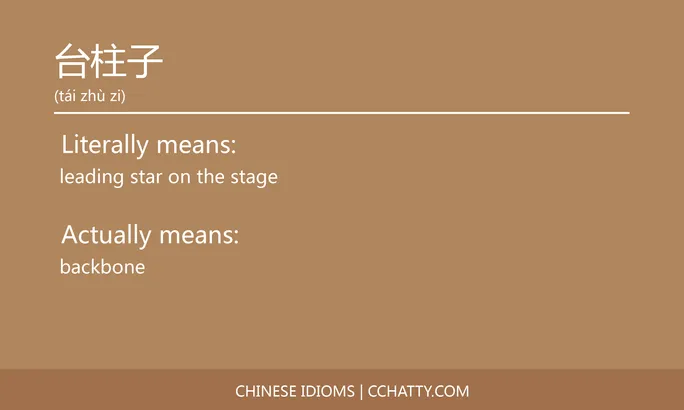 台柱子 - Chinese Idiom - Cchatty