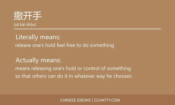 撒开手 - Chinese Idiom - Cchatty