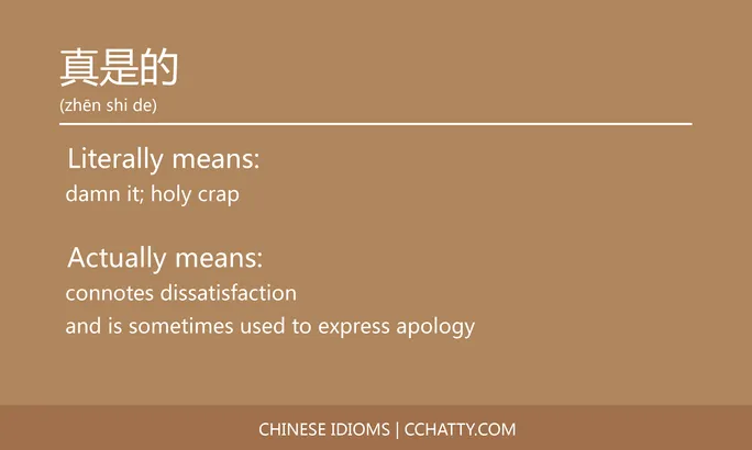 真是的 - Chinese Idiom - Cchatty