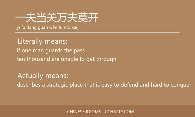 https://i.cchatty2.com/filters:format(webp)/fit-in/684x0/img/202102/一夫当关万夫莫开-Chinese-idioms-Cchatty-cfa05b4c-043b-4875-8f0c-14fe6cbe9740-1612776082.jpg