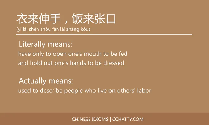 https://i.cchatty2.com/filters:format(webp)/fit-in/684x0/img/202102/衣来伸手饭来张口-Chinese-idioms-Cchatty-e4d812cf-940a-4343-b85f-c4b0b25038e4-1612778093.jpg