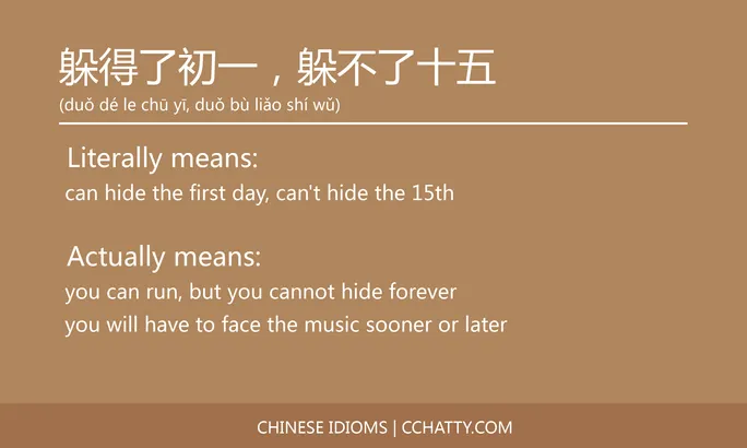 https://i.cchatty2.com/filters:format(webp)/fit-in/684x0/img/202102/躲得了初一躲不了十五-Chinese-idioms-Cchatty-93685bed-a321-4a2a-b4f5-2bafcb1d31eb-1612778270.jpg