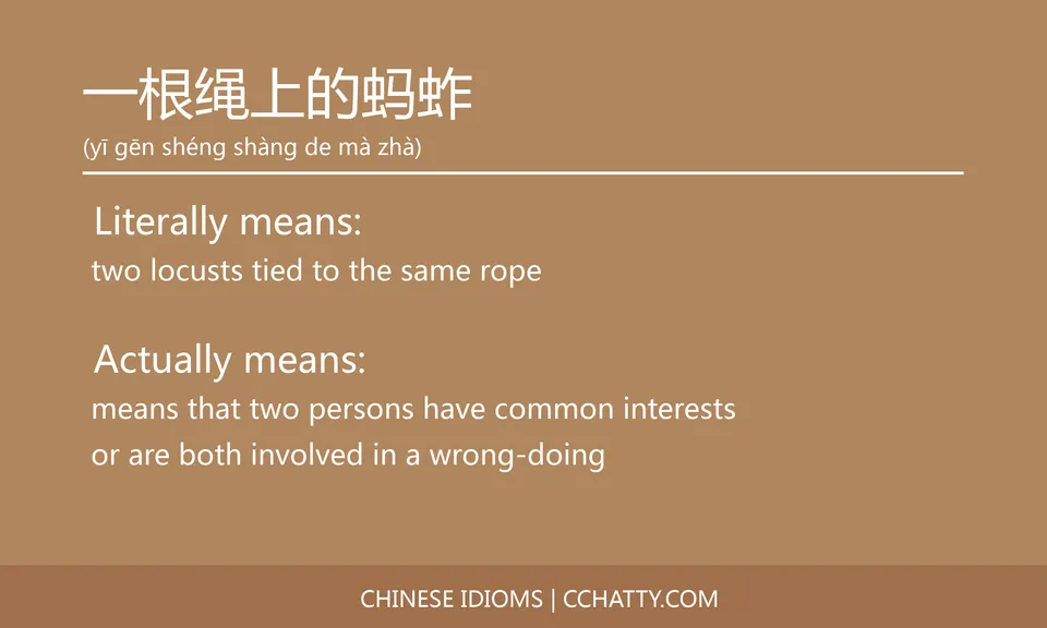一根绳上的蚂蚱 - Chinese Idiom - Cchatty